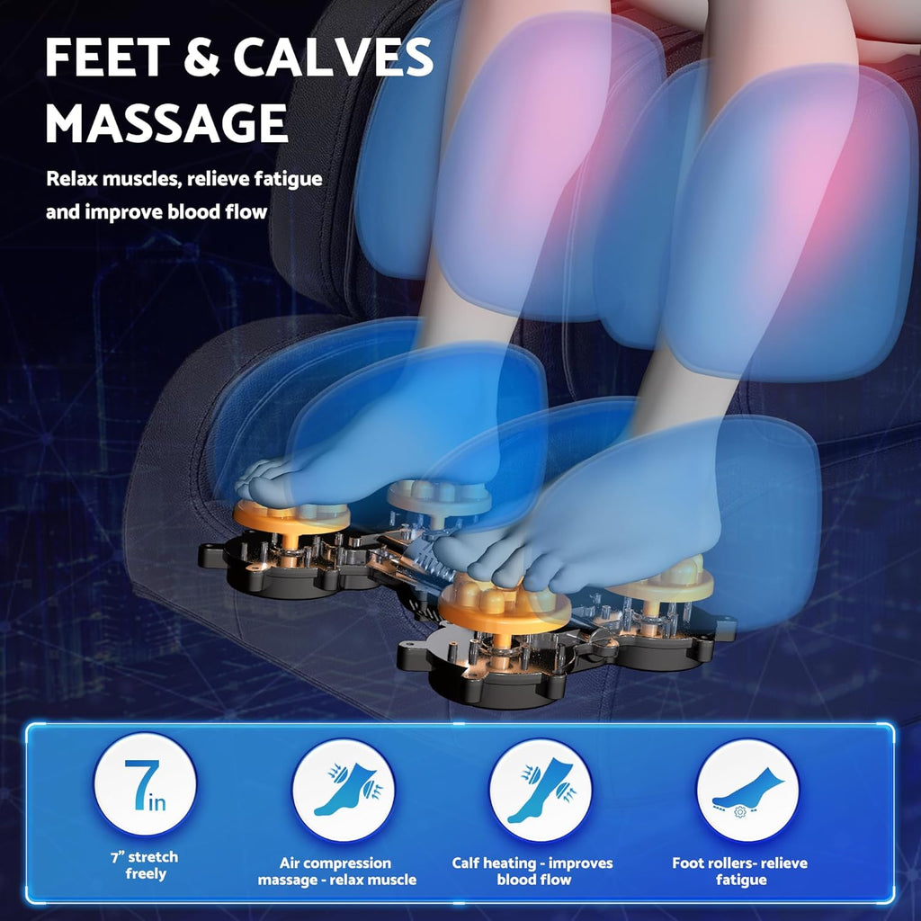 Massage Chair, Zero Gravity Full Body Massage Chair, Shiatsu Recliner with 14 Massage Points, Lumbar & Calf Heating