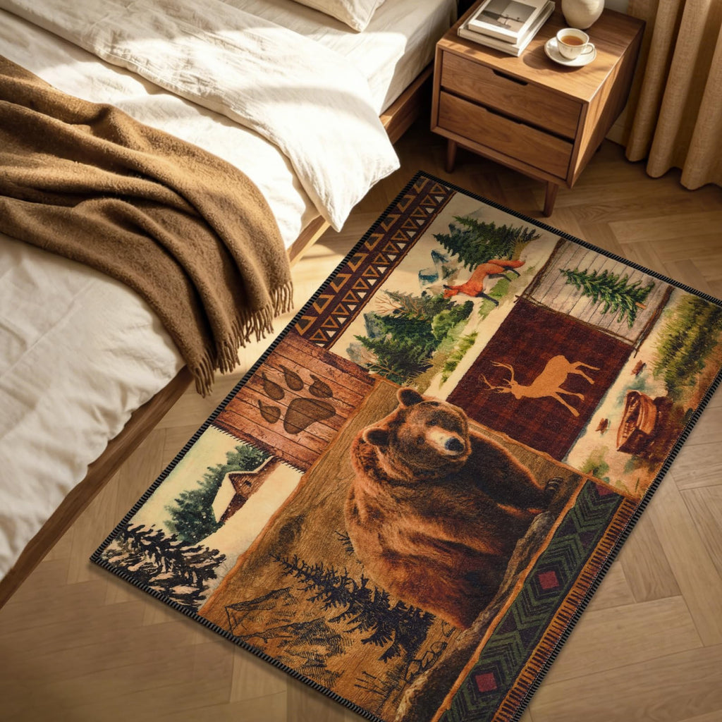 2x3 Rustic Entryway Rug Non-Slip Washable Indoor Door Mat, Brown