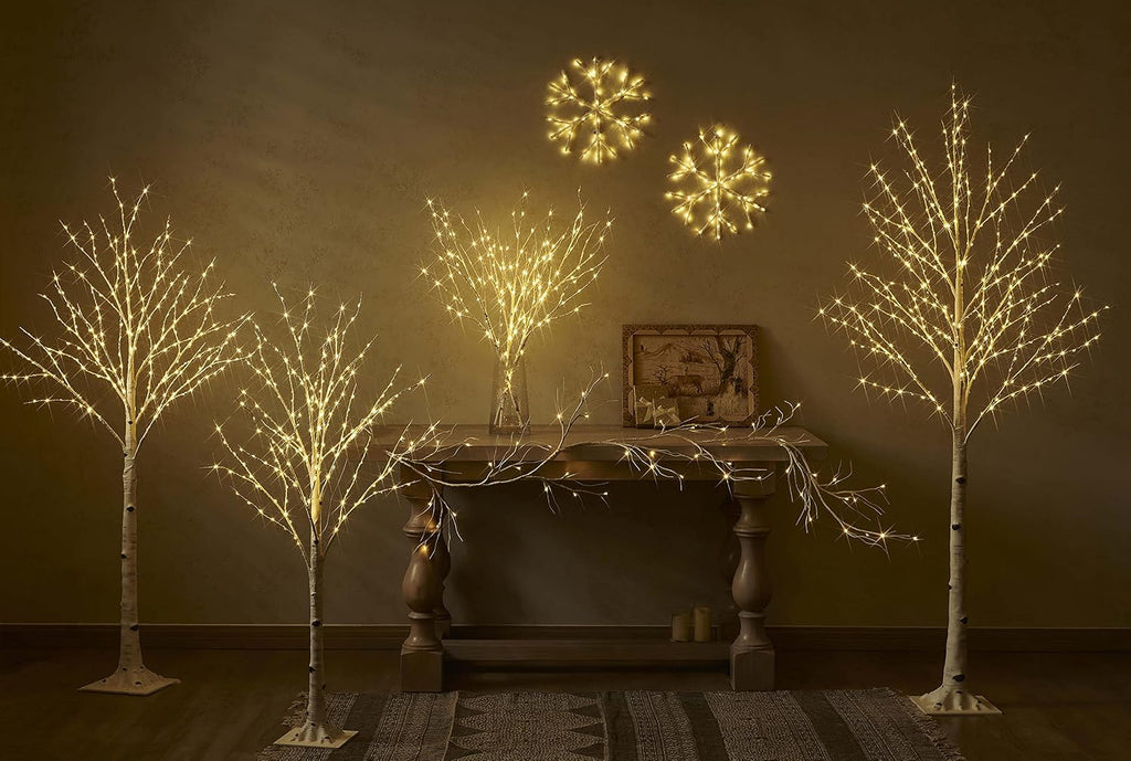 Lighted Birch Tree 6FT 330L Warm White Fairy Lights, White Twig Tree Lights for Indoor Outdoor Home Thanksgiving