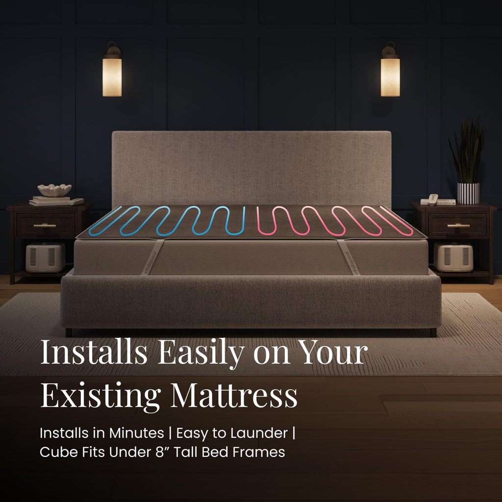 Chilipad Cube Bed Cooling System - Cooling & Heating Mattress Topper, Dual Zone Individual Bed Temperature, Cool