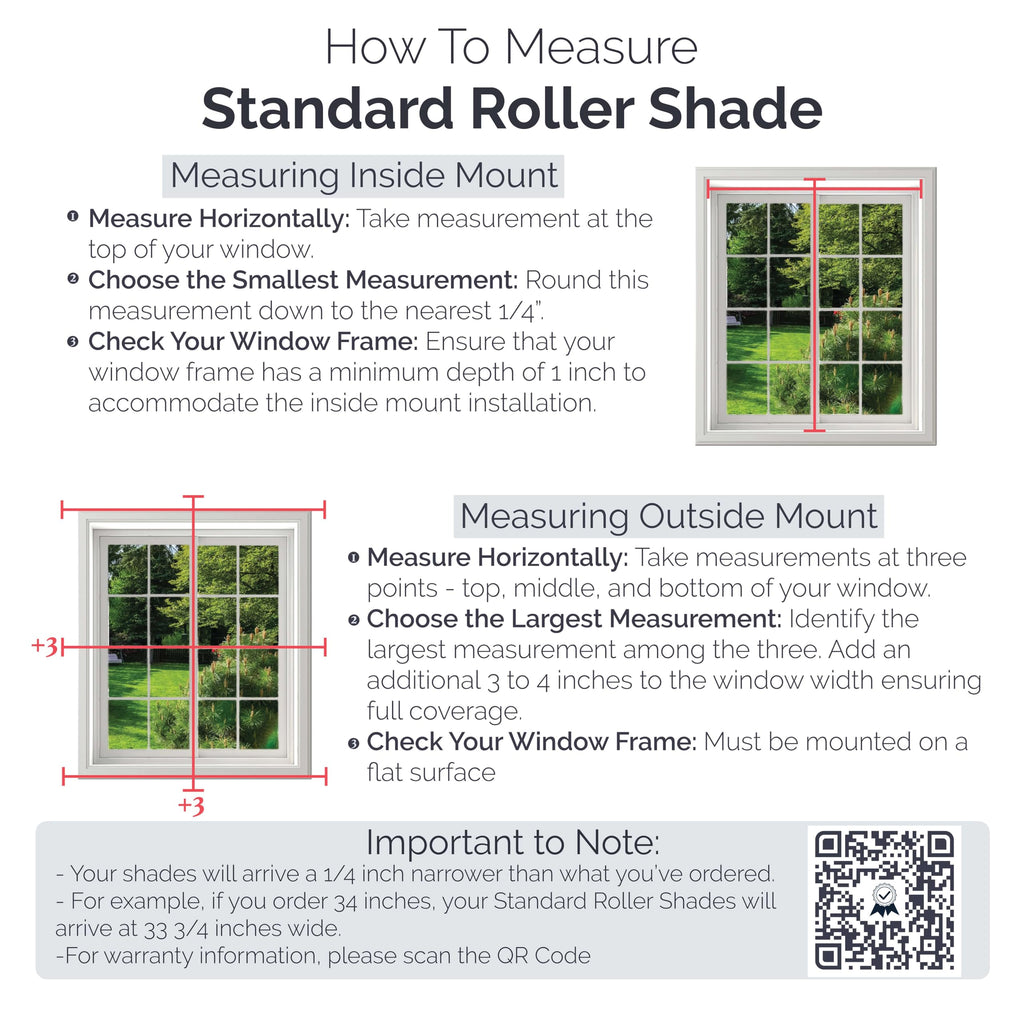 Cordless 1% Solar Screen Standard Roller Shade, White (Arrives 1/4" Narrower)