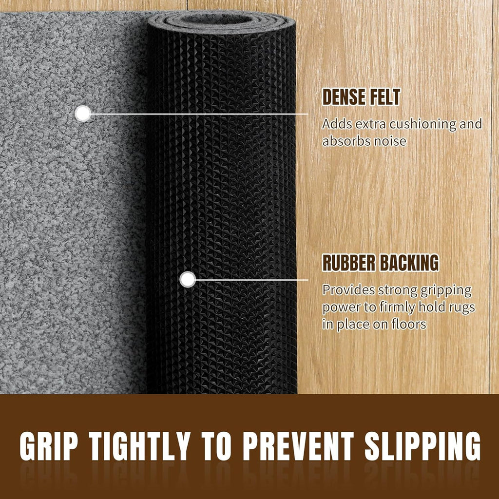 5' x 7' Non Slip Rug Pad, 1/8" Felt Rubber Protective Padding - Set of 35