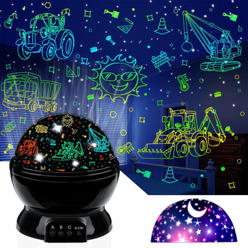 Kid Night Light Projector for Boy | Car Nightlight Star Projector for Kids
