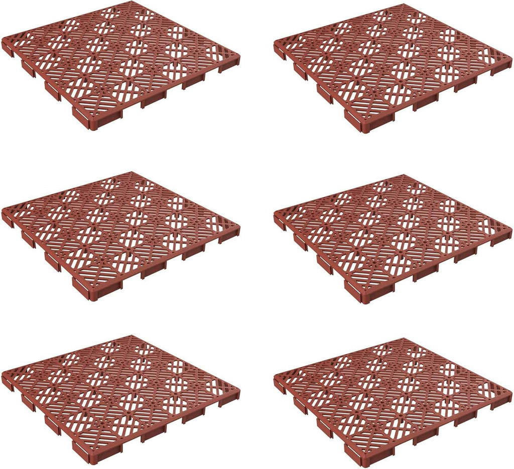 Deck Tiles - 6-Pack Pavers - Polypropylene Interlocking Patio Tiles - Outdoor Flooring for Patio, Porch, Garage, or