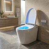 Black Smart Toilet with Bidet, One Piece Toilet with Tank and Pump for Low Water Pressure, AutoOpenClose Lid