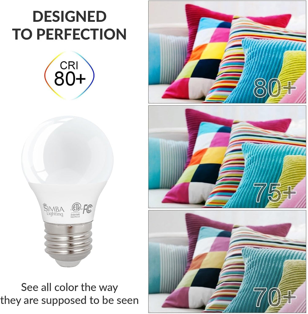 LED A15 5W 120V ETL Listed Light Bulbs E26, 3000K, 6 Pack