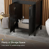 UEV Black 24" Bathroom Vanity with Sink Combo,Modern Freestanding Sink Cabinet,Stylish Bathroom Vanity Cabinet,Grooved