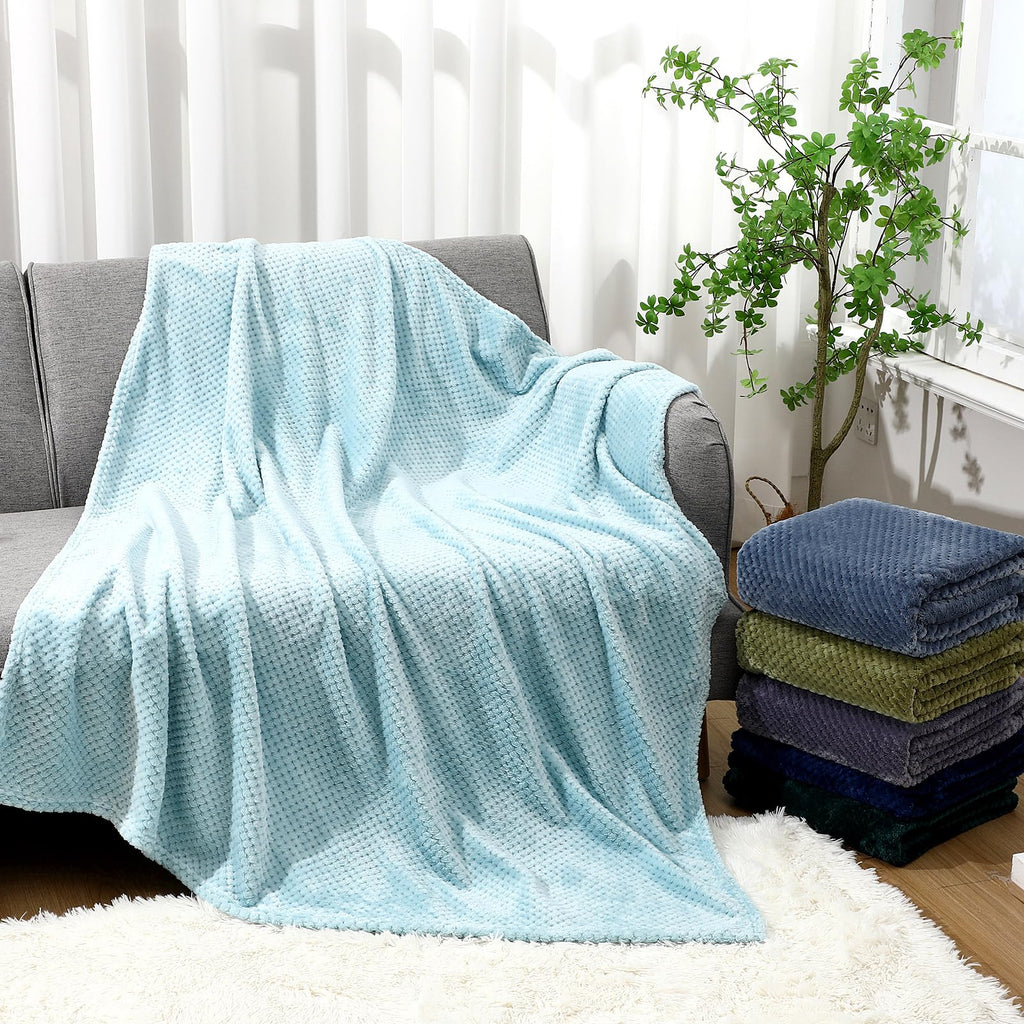 6 Pcs Wedding Blankets for Guests Bulk, Fleece Waffle, Graceful