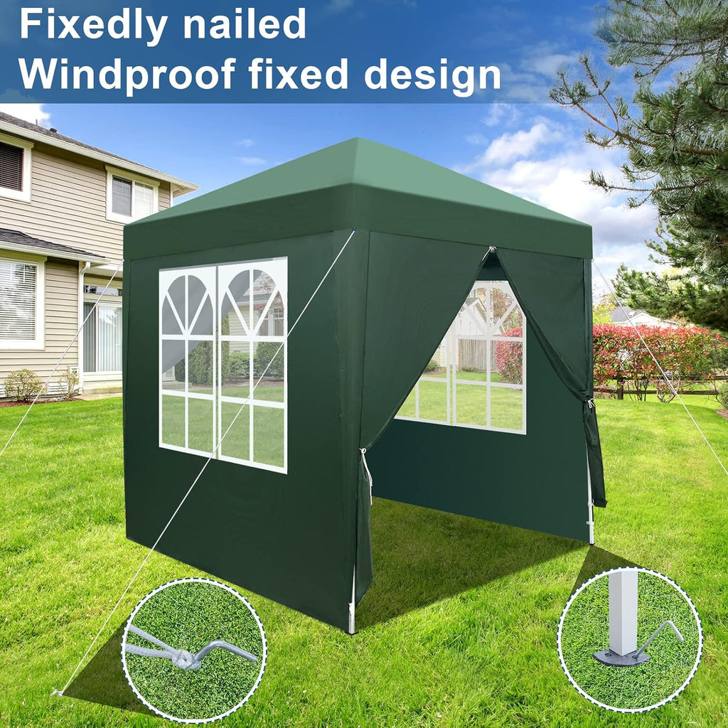 6.5x6.5ft Pop Up Canopy Tent, Outdoor Instant Shelter Folding Canopy with 4 Side Walls and Carry Bag Events, Party