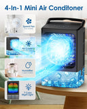 Mini Air Conditioner,Portable Air Conditioners,Evaporative Air Cooler Humidifier, 3 Speed Quiet Personal Cooling Fan