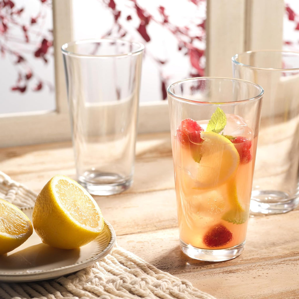 Drinking Glass Set - 10 Highball Glass Cups, 16 Oz. Basic Water Glasses, Beer, Juice, Cocktails, Wine, Iced Tea, Bar