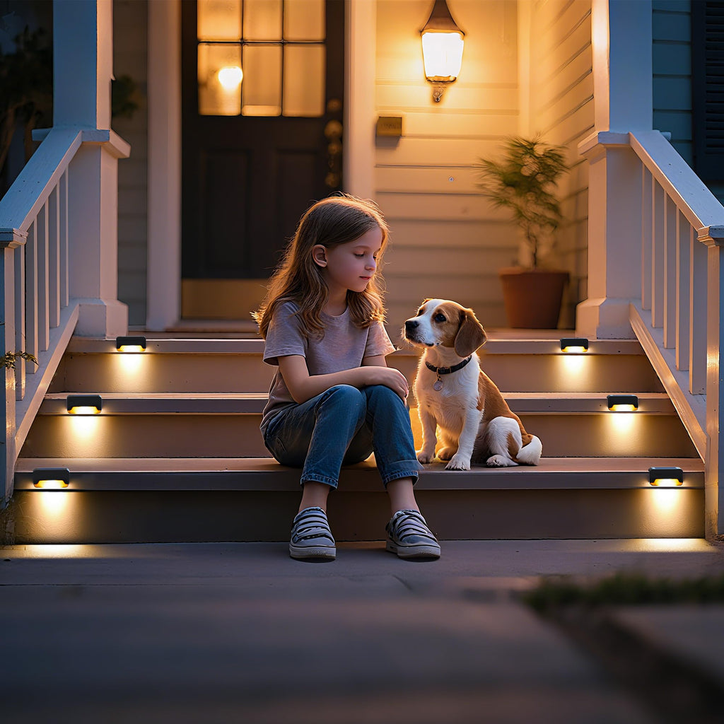 Solar Deck Lights, Solar Step Lights for Outside Waterproof Led Stair Light for Outdoor Fence, Balcony, Patio