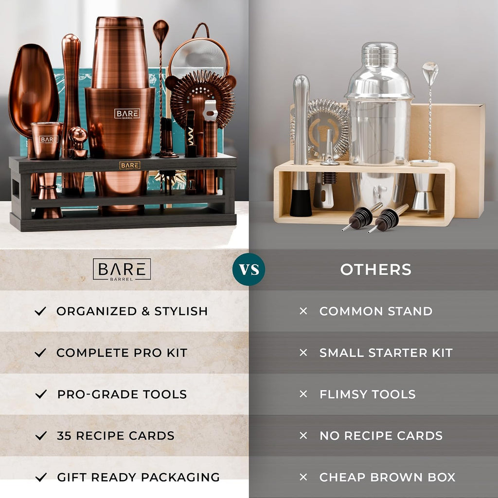 Mixology Bartender Kit Bar Set | 16-Piece Cocktail Shaker Set | Martini Barware Mixing Tools Bartending | Incl. 35 - Set of 16