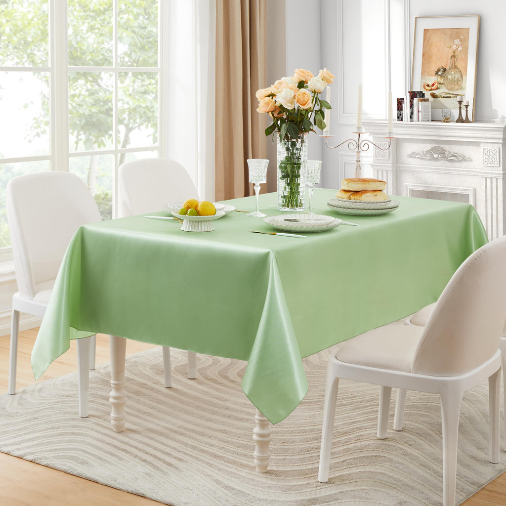 6 Pack Square Satin Table Cover, 52 x 52 Inches, Sage Green