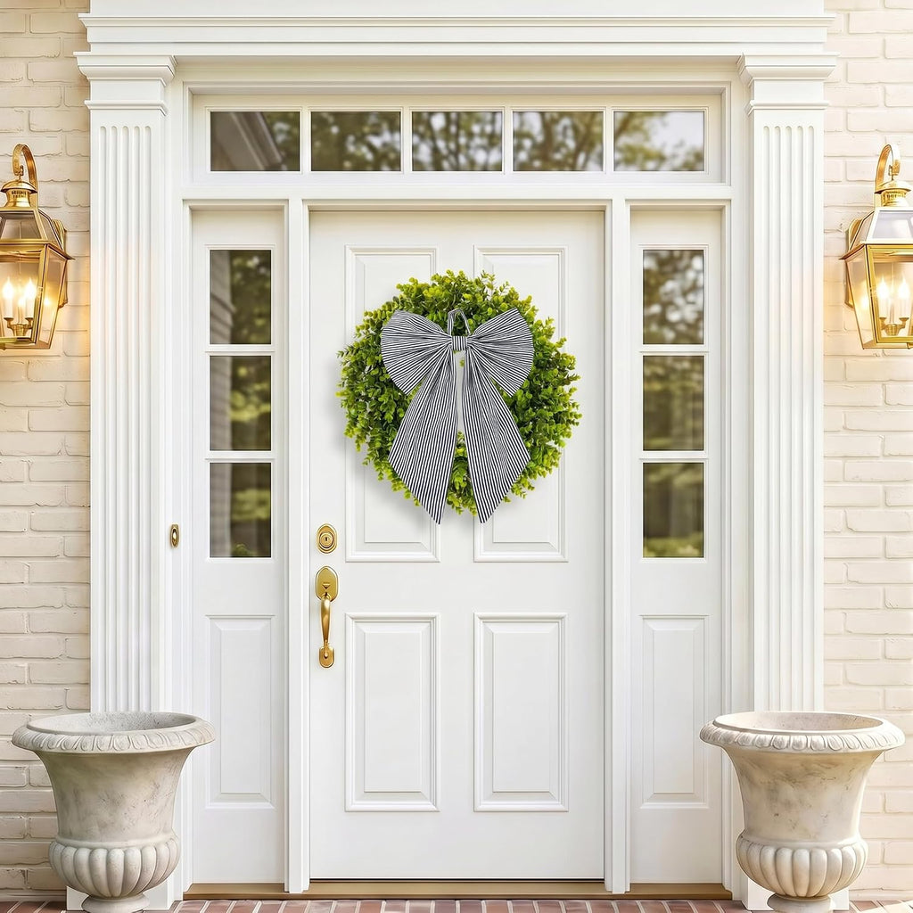 Door Mat and Wreath Set, , Faux Coir, 19", Porch, Welcome - Set of 2