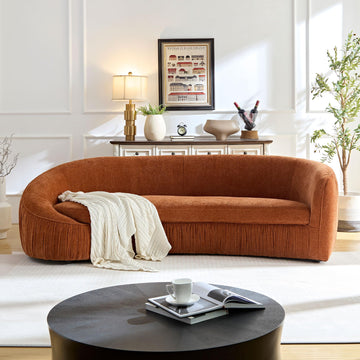 92" Oversized Curved Shaped Upholstered Modular Sectional, Modern 4-Seater Couch with Seat Cushions and Ergonomic