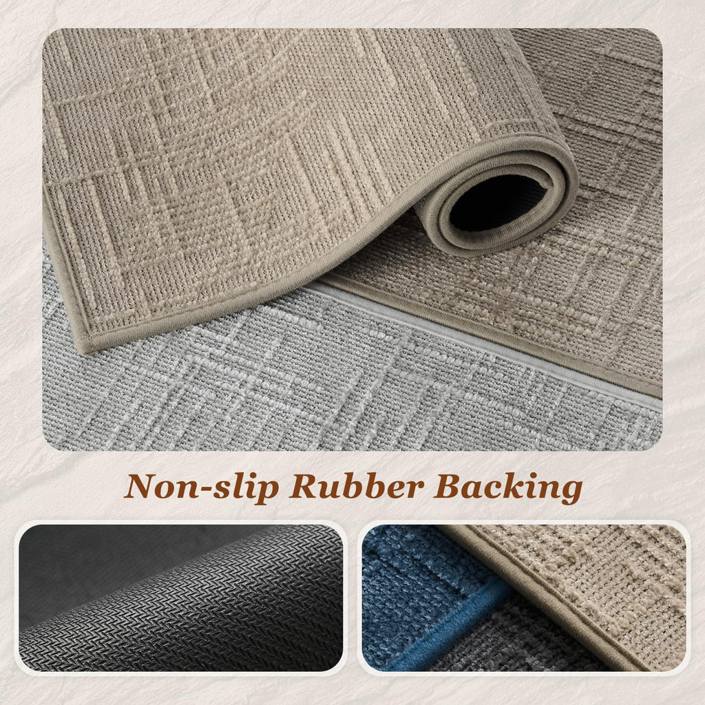 Bath Mat Non Slip Super Absorbent Quick Dry Bath Mats Floor Rubber Backing Washable Bathroom Rugs Modern Woven