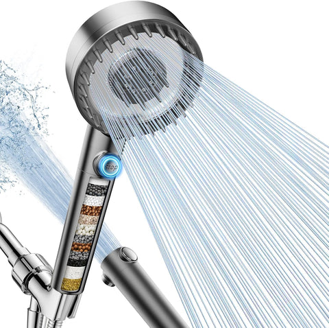 Filtered Shower Head with Handheld, High Pressure 4 Spray Mode Showerhead with Filters