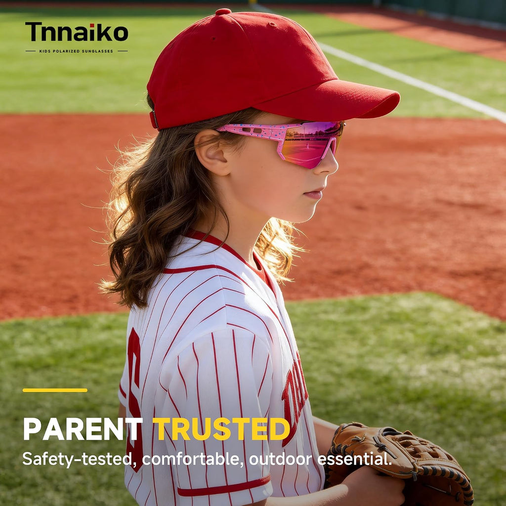 Kids Polarized Sunglasses for Boys & Girls, Youth Baseball Softball Cycling Sports Sunglasses UV Protection