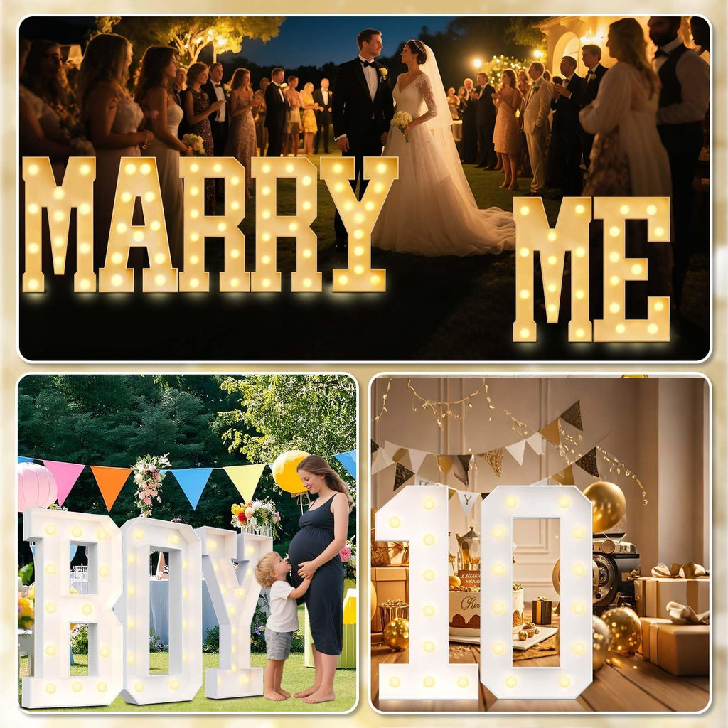 Easy-Assemble 4FT Marquee Light Up Letter, Large Lighted Letter A