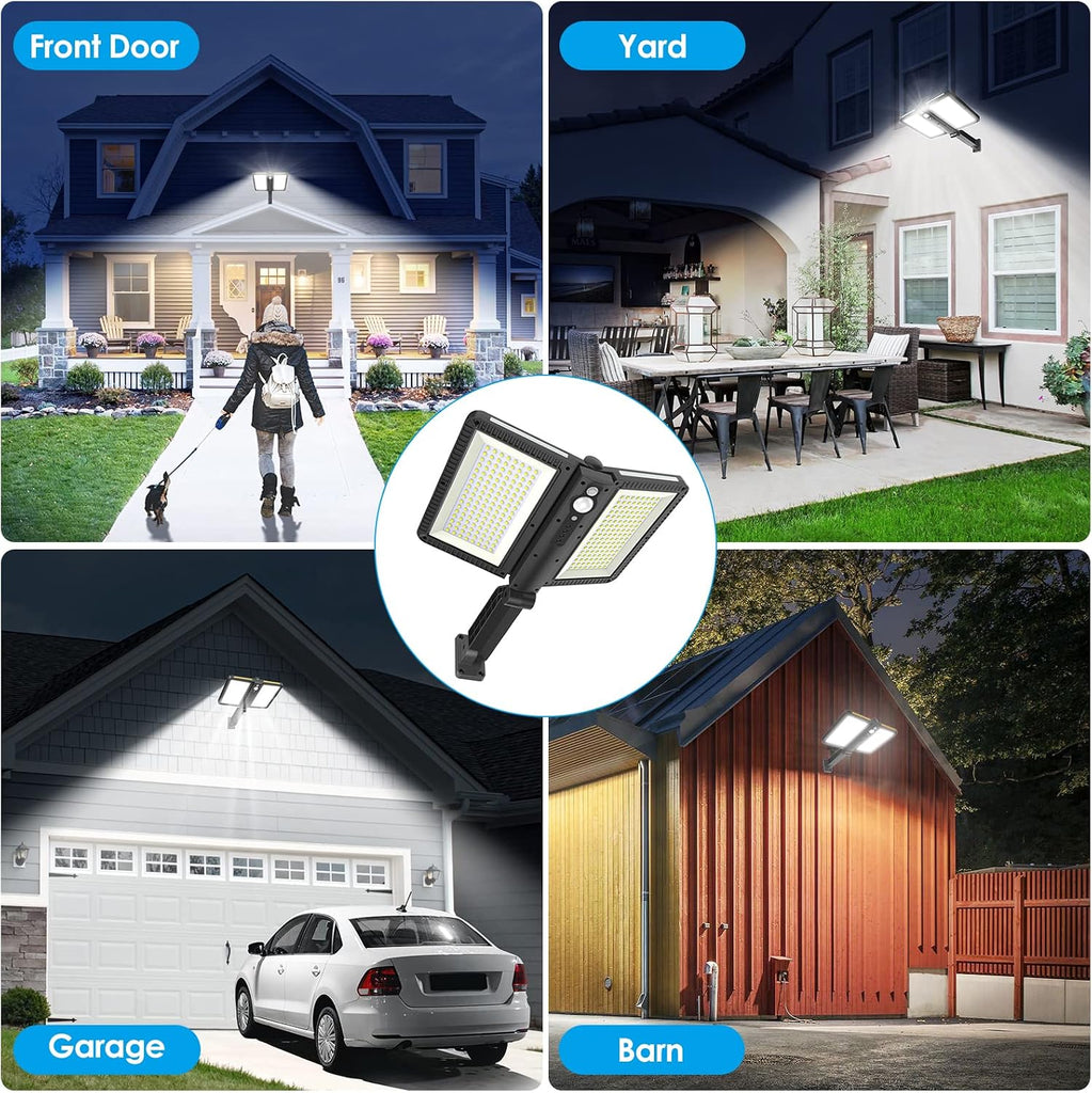Solar Flood Lights Outdoor, 6000LM High Brightness Motion Sensor | IP65 Waterproof, 5 Modes Outdoor Lights, 6500K