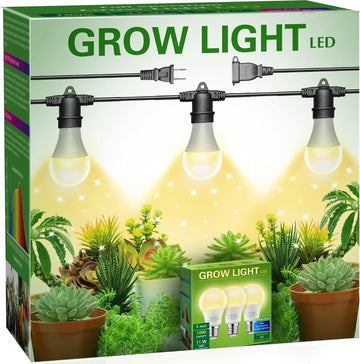 Grow Light Bulbs 2 Pack & 3 Hanging Grow Light