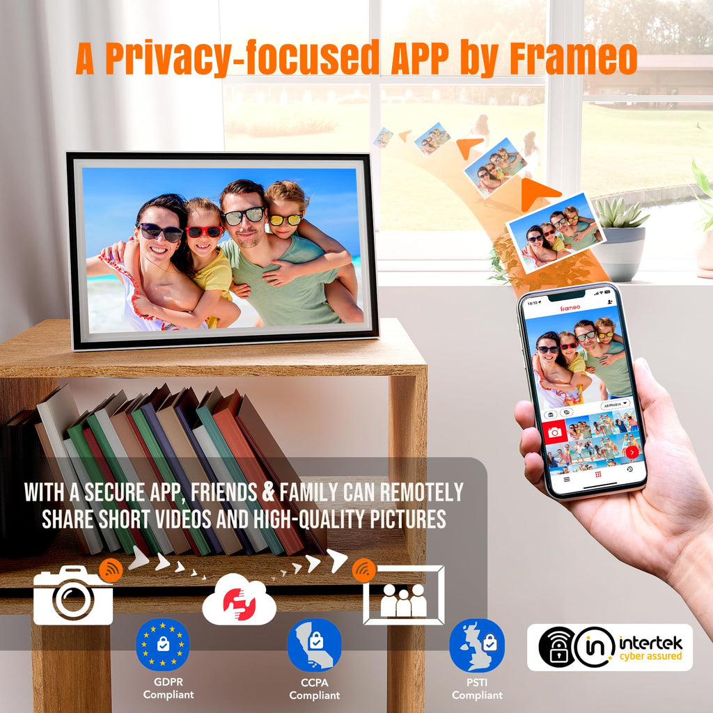 Large Digital Picture Frame with WiFi, 15.6" Full HD Touchscreen 64GB
