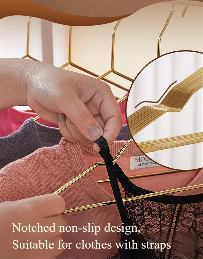 17 Inch Metal Clothes Hanger 20 Pack, 4.0mm Heavy Duty Garment Hanger (Gold)