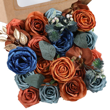 Terracotta Artificial Flowers Combo Box Set for Wedding Bouquet Home Decor