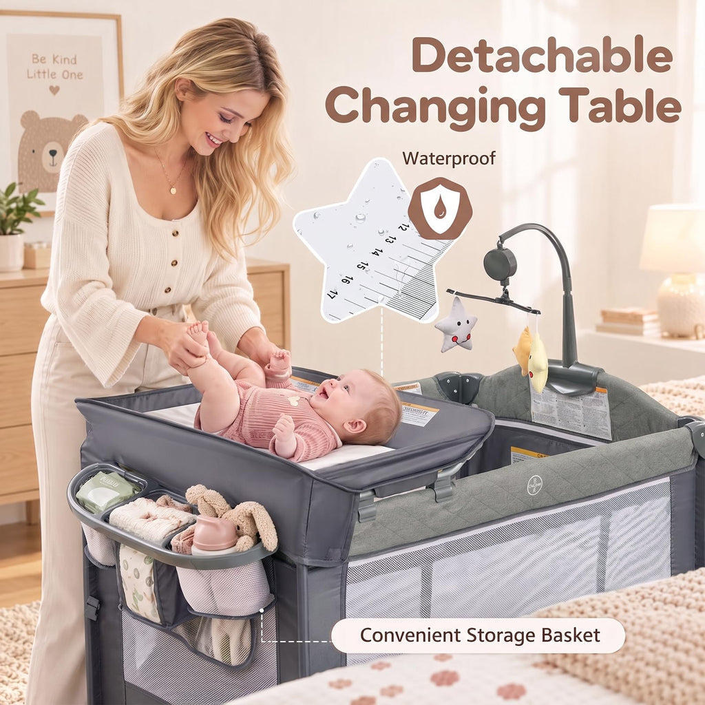 5 in 1 Play Yard, Portable Baby Playard, Classic