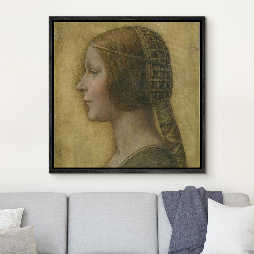 Canvas Print Wall Art Beautiful Princess by Leonardo da Vinci Historic Classic Illustrations Fine Art Decorative