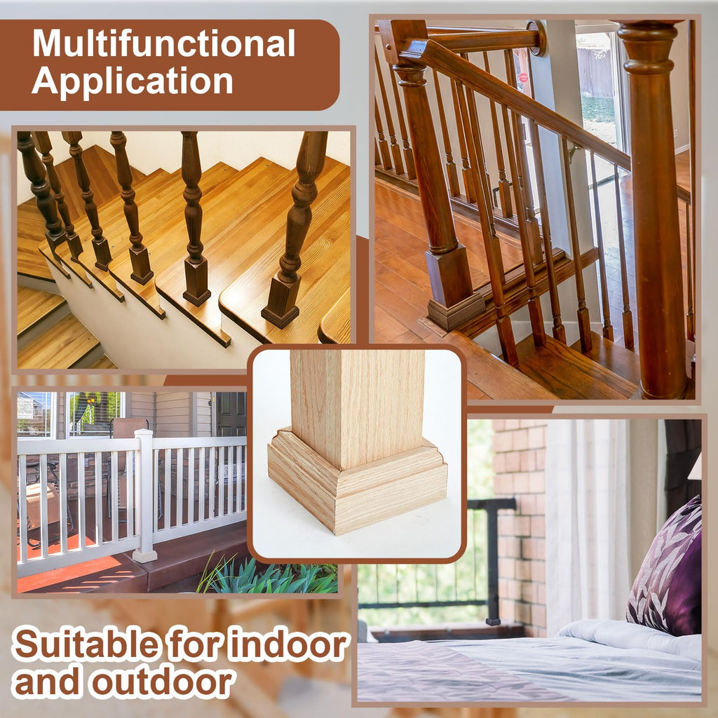 2 Set 3-1/2" Newel Post Mounting Kit Deck Stair Floor Installation