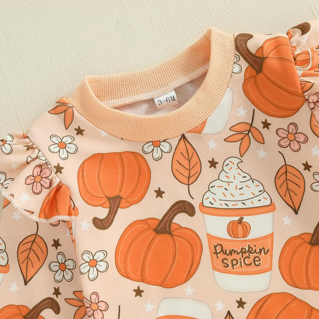 Newborn Toddler Baby Girl Outfit Ruffle Shirt and Pants Clothes
