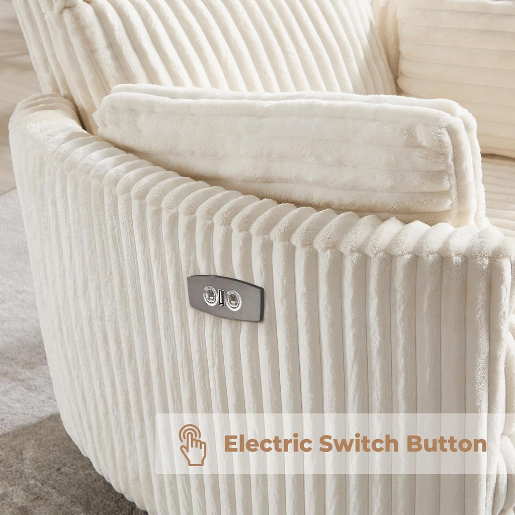 Power Recliner,Nursery Swivel Glider Rocking Chair with USB Port,Upholstered Adult Electric Recliner Rocking Chair