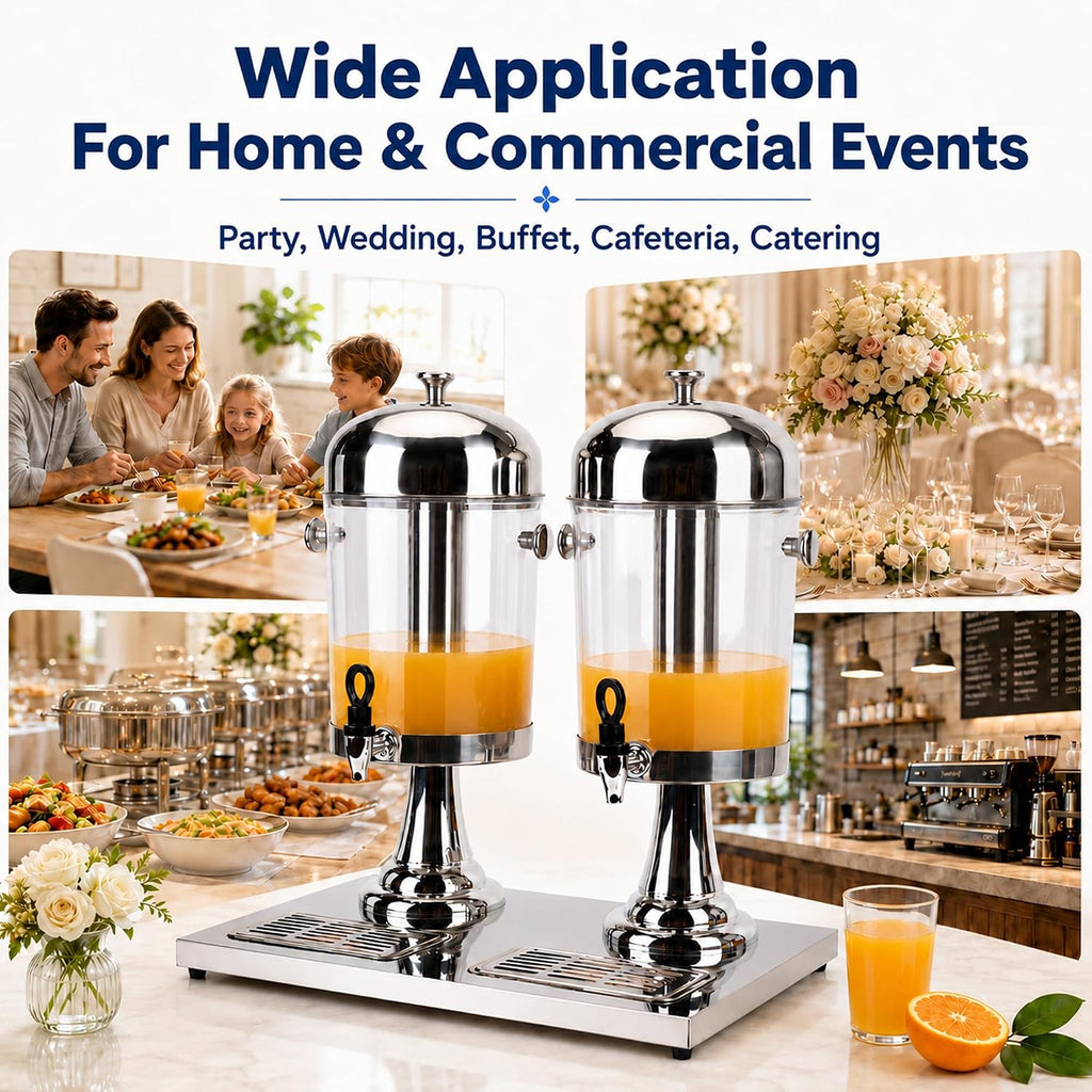 4.2 Gallon Beverage Dispenser, Dual Drink Dispenser with Stand, Stainless Steel Juice Dispenser with Ice Core, Leak - Set of 2