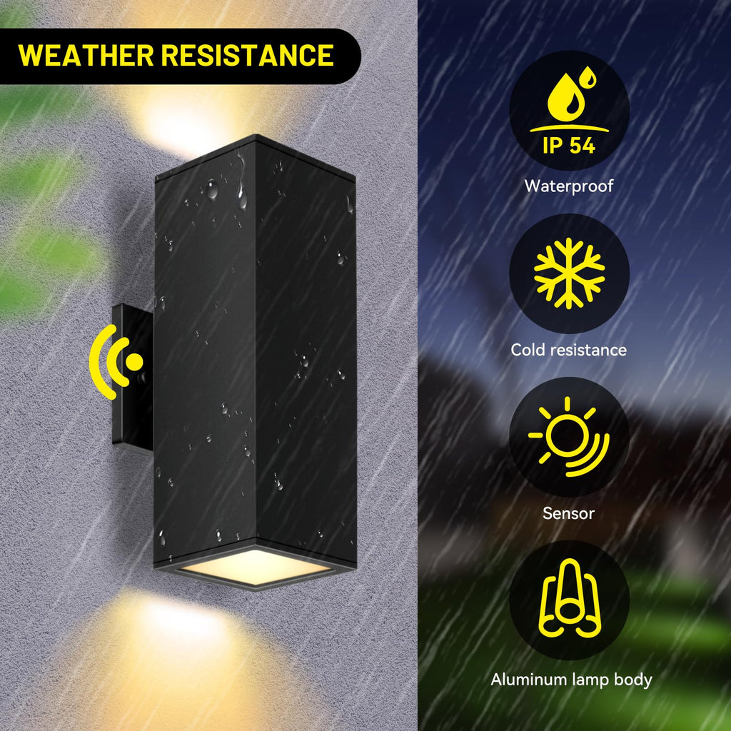 2-Pack Exterior Wall Light Fixtures, Up Down Outdoor Waterproof