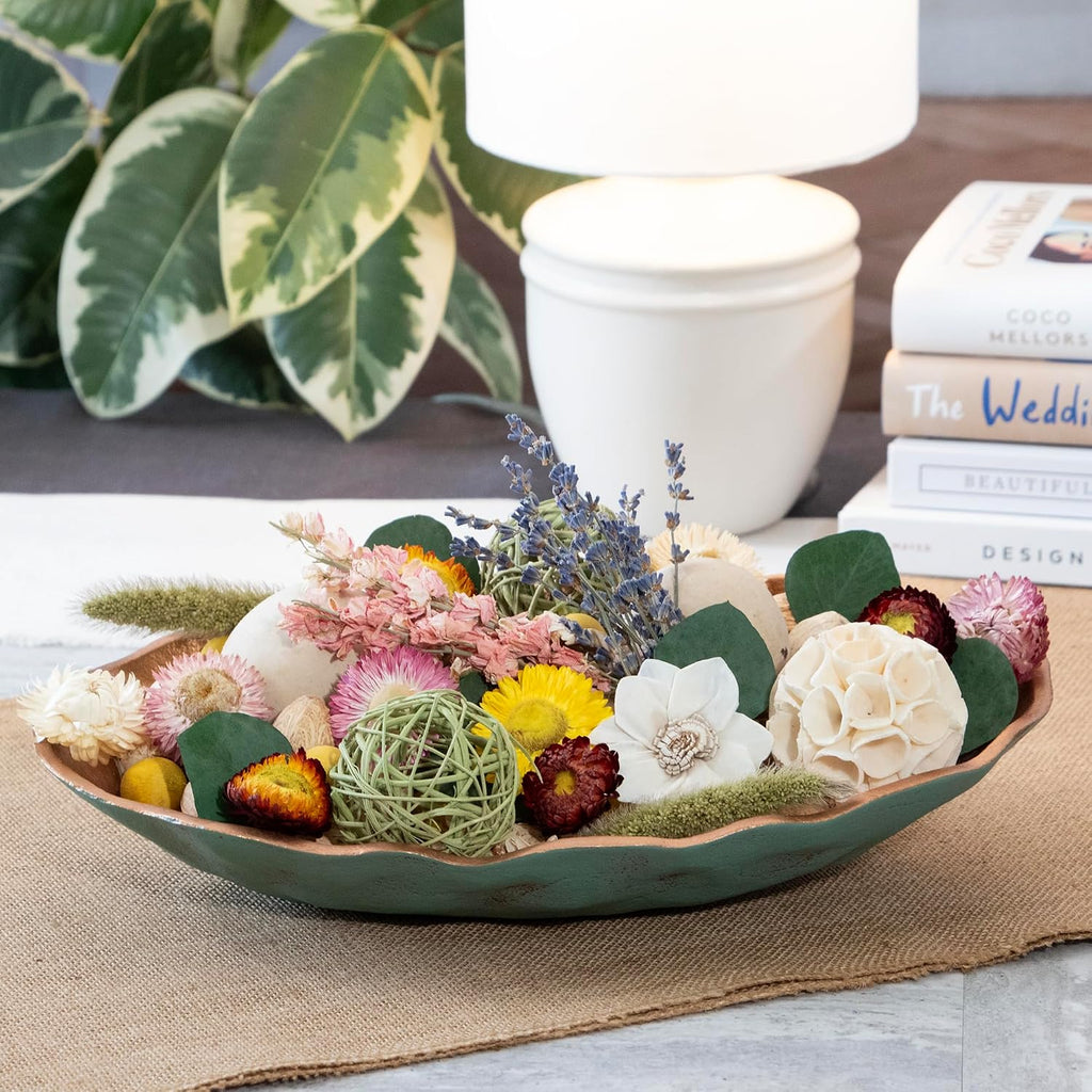 Maison Box Dried Floral Flowers Fragrance Potpourri Decorative Vase & Bowl Filler Home Décor (Floral Strawflowers)
