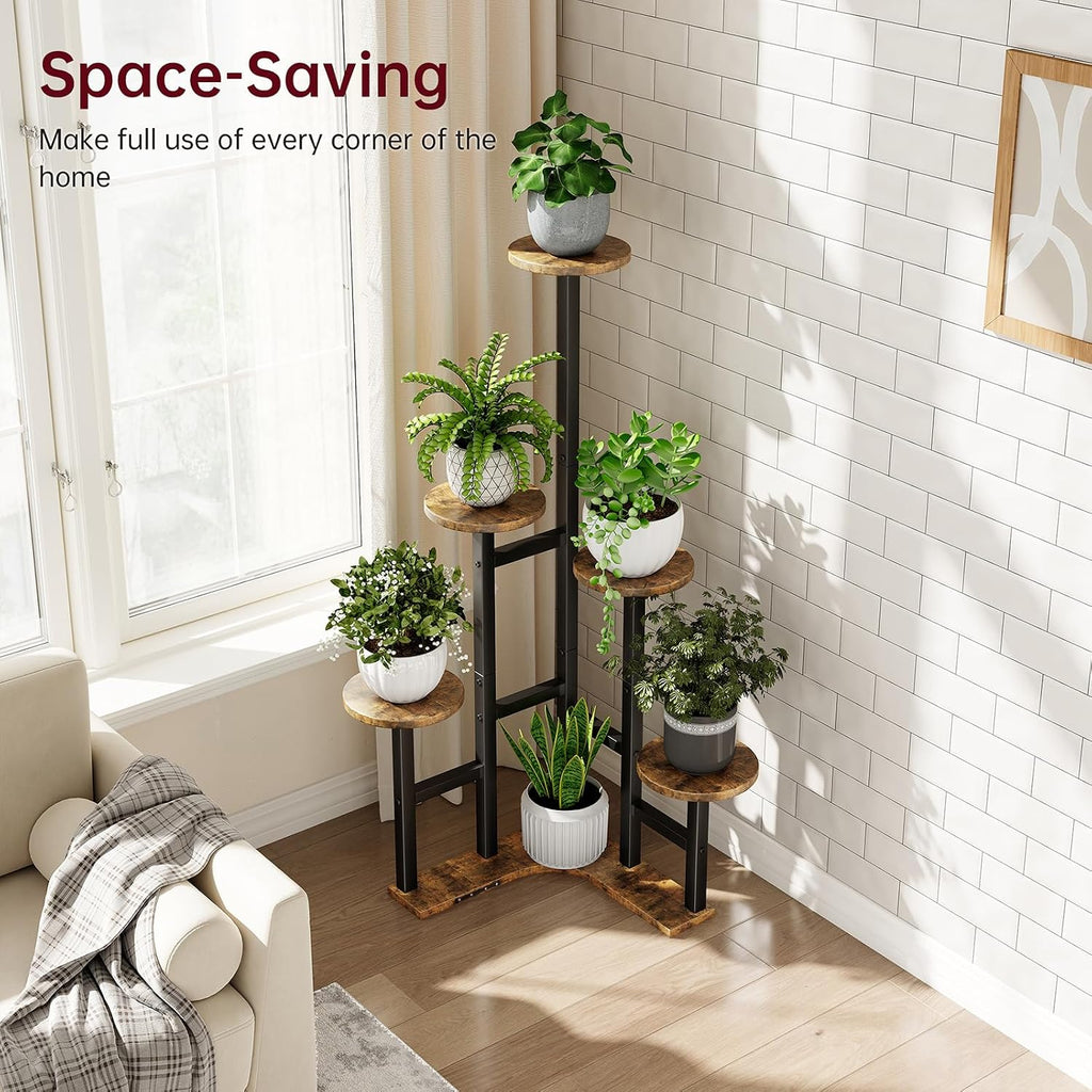 Corner Plant Stand Indoor, 6 Tiered Corner Plant Shelf Flower Stand for Multiple Plants, Plant Shelves Organizer Rack