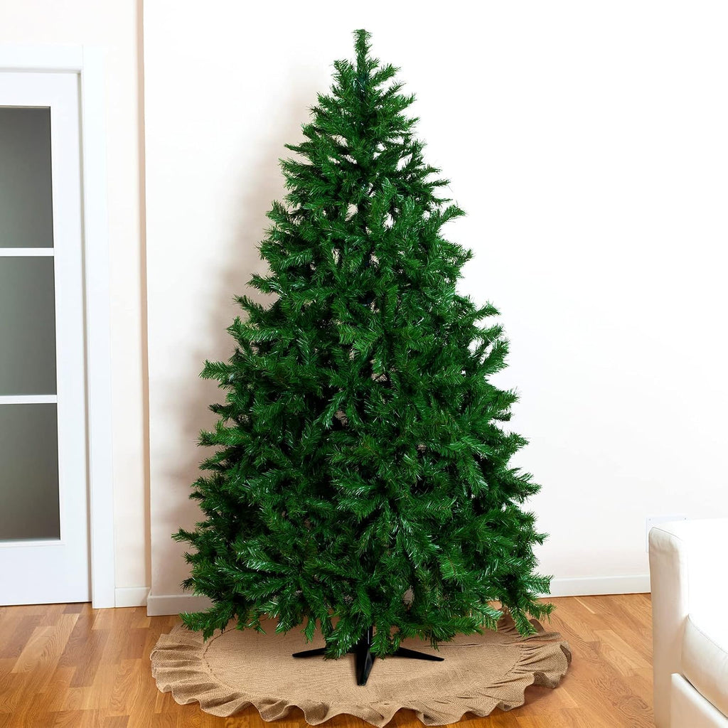 19.7" Christmas Tree Skirt Decor, Ruffled Burlap Tree Skirt, Linen