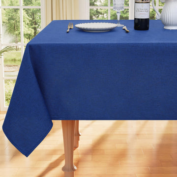 Rectangle Faux Linen Table Cloth, Waterproof Burlap Fabric Tablecloth, Washable Decorative Farmhouse Table Covers