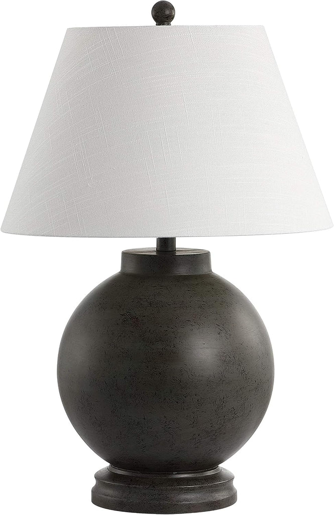 26" Dark Gray Contemporary Resin Sphere LED Table Lamp Bedroom, Transitional Sculptural Desk Lamp