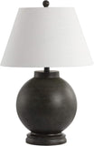 26" Dark Gray Contemporary Resin Sphere LED Table Lamp Bedroom, Transitional Sculptural Desk Lamp