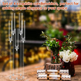 4 Set 5 Arm Acrylic Candle Holder, Mjkeomo 34.6'' Tall Candelabra Centerpieces for Tables Clear Candlesticks Holder