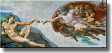 Creation of Adam by Michelangelo Picture on Stretched Canvas, Wall Art Décor, Ready to Hang!