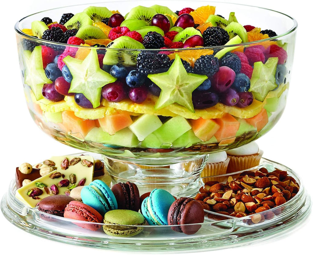Glass Cake Stand with Dome, 6-in-1 Convertible Server