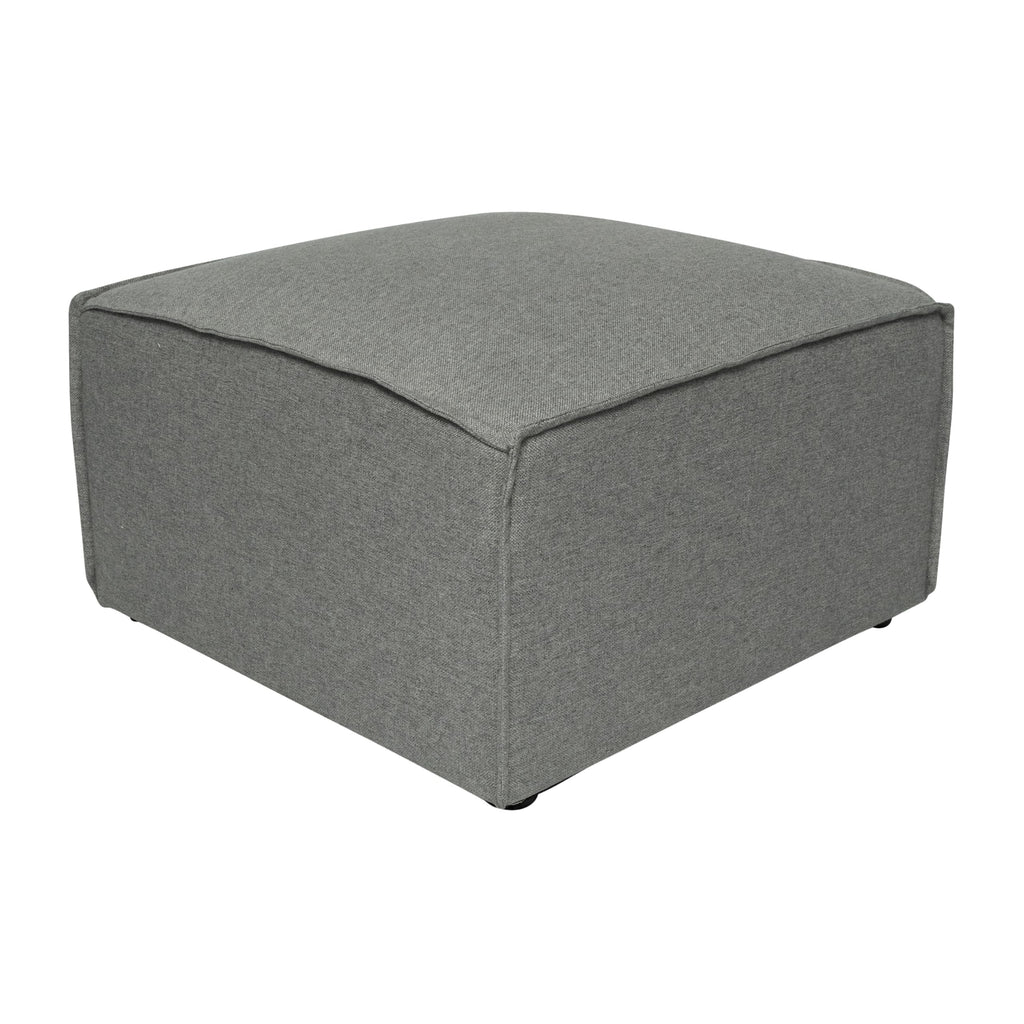 Dark Gray 30" Square Faux Leather Tufted Ottoman