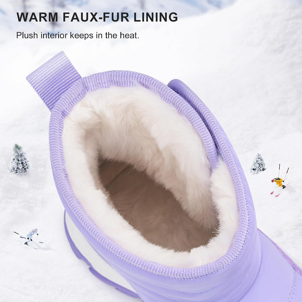 Toddler Snow Boots Girls Lightweight Warm Winter Shoes