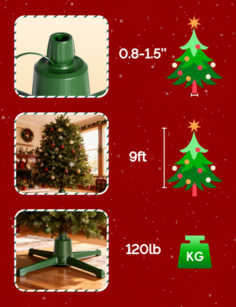 Musical Rotating Christmas Tree Stand with Remote for 9ft Trees