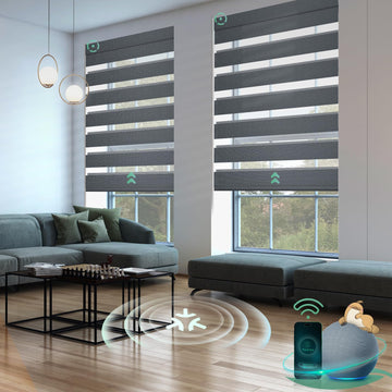 Motorized Matter Zebra Blinds, Room Darkening Smart Window Blinds