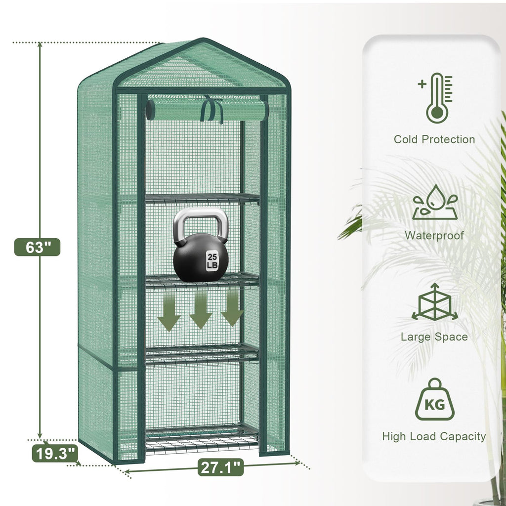4-Tier Mini Greenhouse for Indoor Outdoor